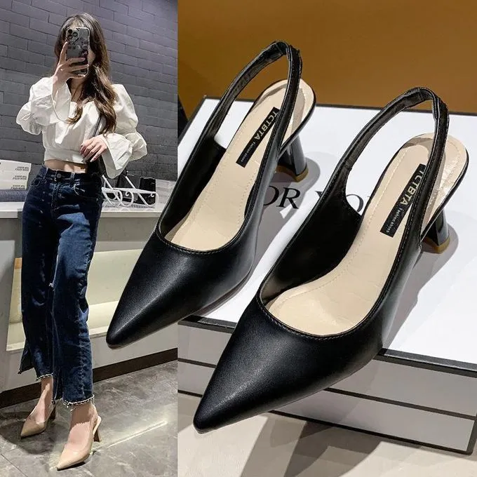 AIDAILU Women Shoes Sandals Heels Ladies Shoes Casual Shoes - Black