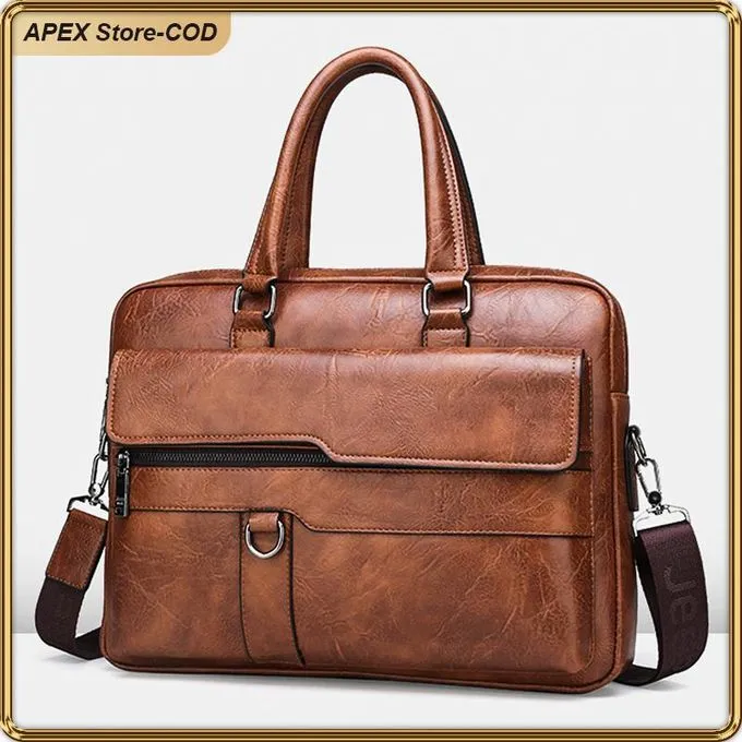 ASHION leather Laptop Bag for Men 16 inch Laptop Briefcase Waterproof,Handbags Shoulder Crossbody Bag Business