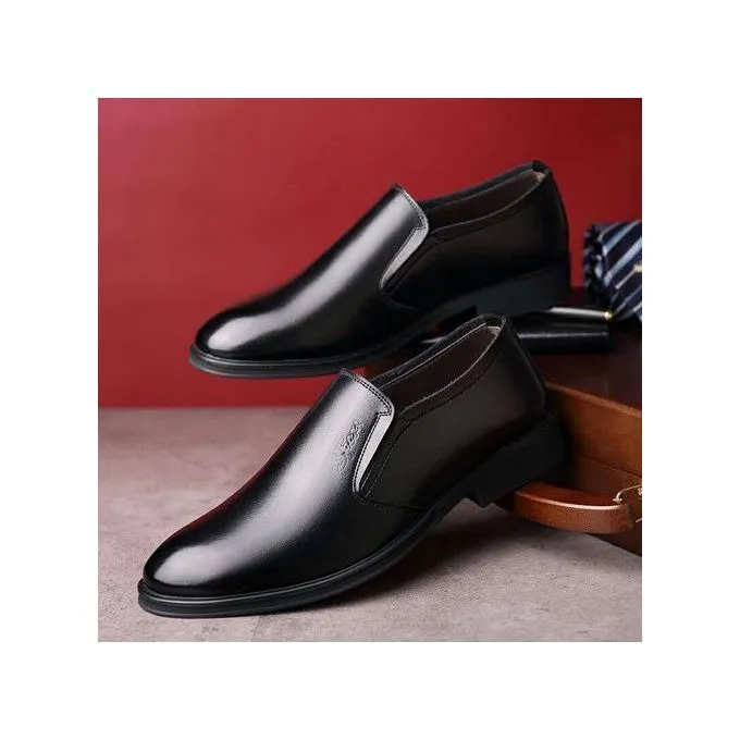 Executive Business Men Cooperate Leather Shoes- Black