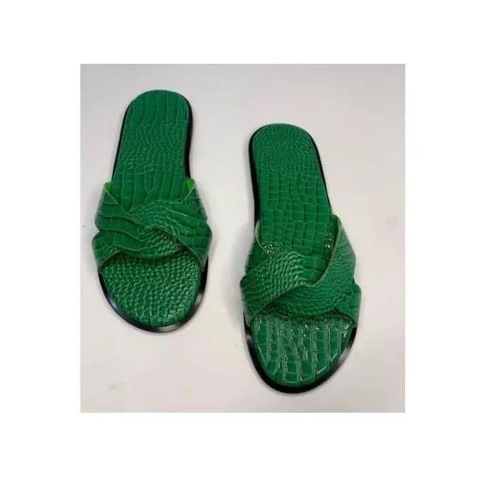 Female/Women Fashio Choice Green Stylish Palm Slippers