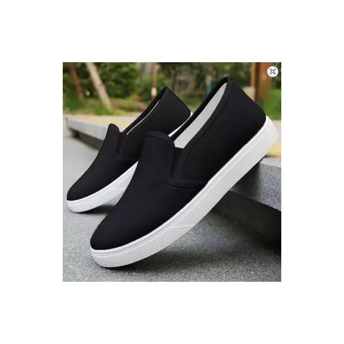 Men'S Simple Casual Comfortable Easy Wear Office Shoes - Mens Simple Coperate Sneakers Canvas - Size - Black